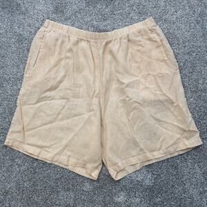 Vintage C.C. Collection Linen Shorts 1X Peach Coastal Grandmother Relaxed Resort
